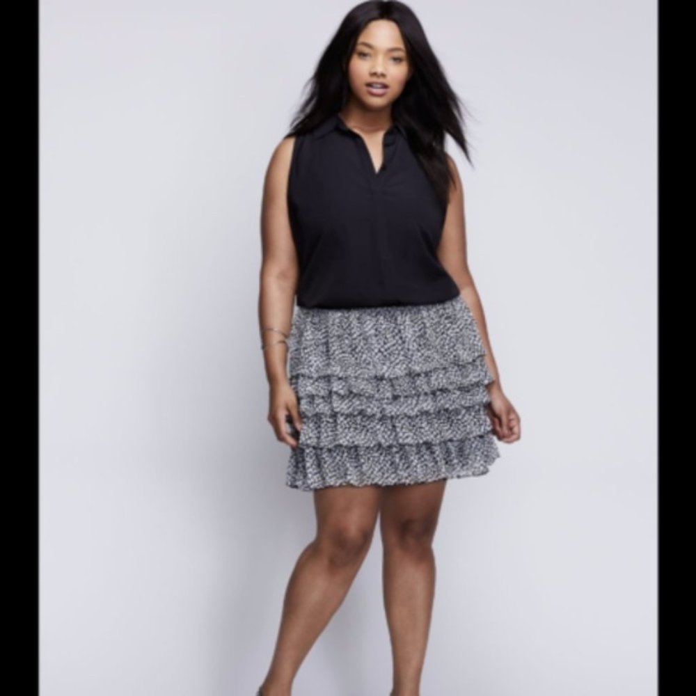 Lane Bryant tiered ruffles pebbled skirt